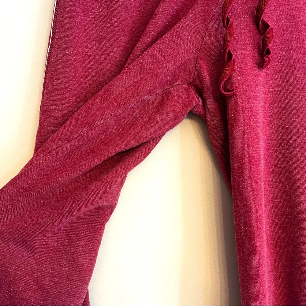 RARE Vintage PINK Joggers Faded Red with Patches and White Piping Size M - Picture 9 of 12